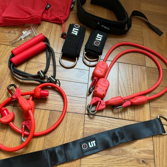 LIT AXIS™ smart resistance bands home workout kit gear - Cherry - Picture 3 of 4